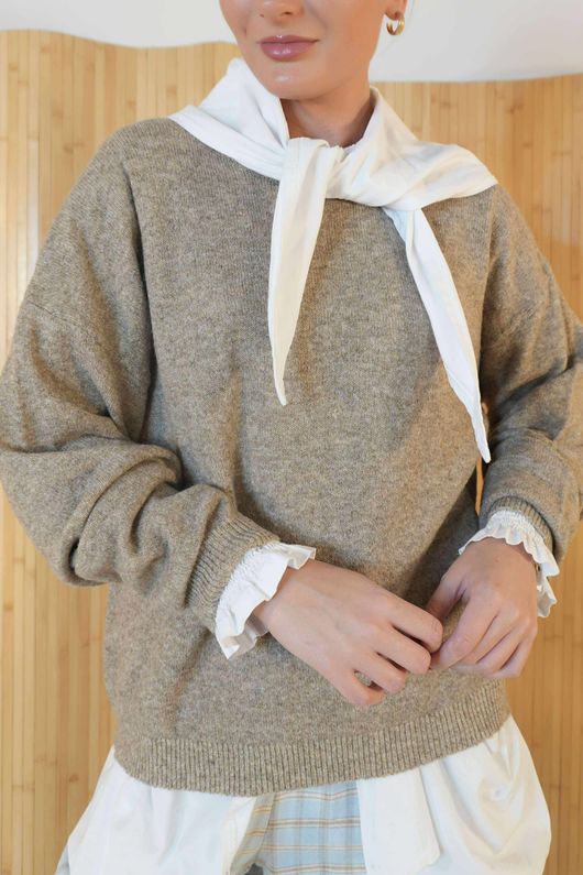 Elle Crew Knit Mocha Marl